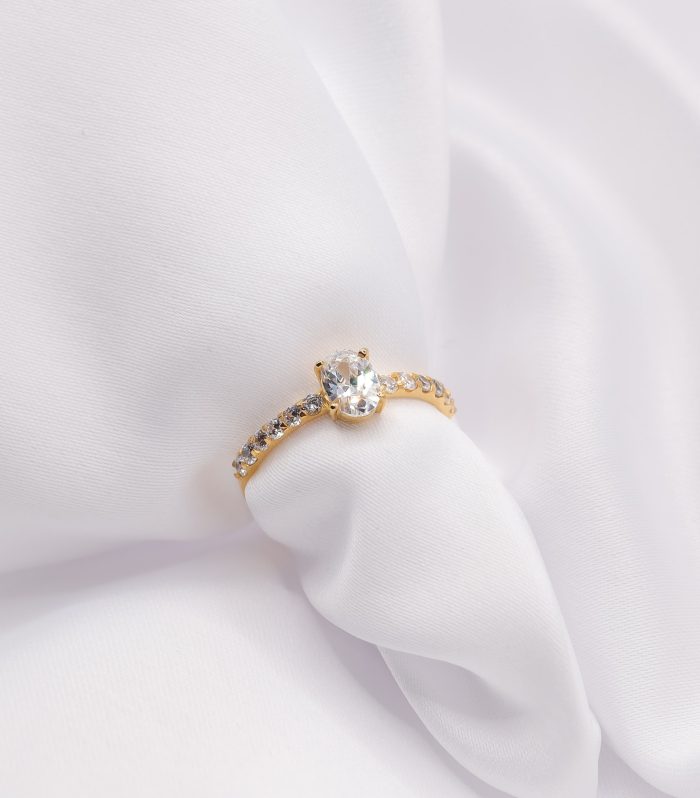 Eternal Promise – A 22K gold engagement ring featuring a high-quality lab-grown Swiss diamond, symbolizing timeless love and commitment.